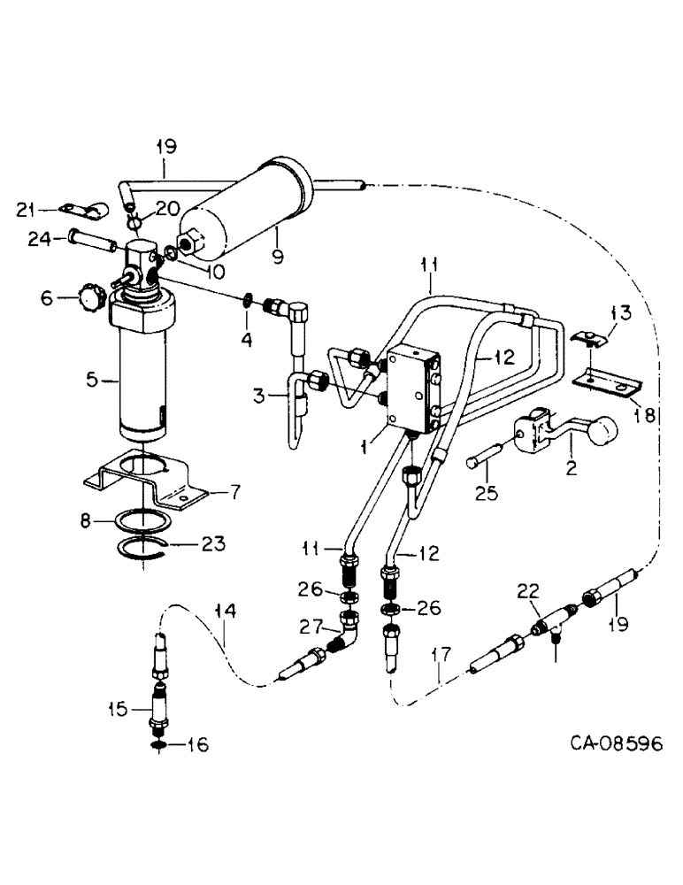 Схема запчастей Case IH 3088 - (10-26) - HYDRAULICS, HYDRAULIC SEAT ATTACHMENT CONNECTIONS (07) - HYDRAULICS