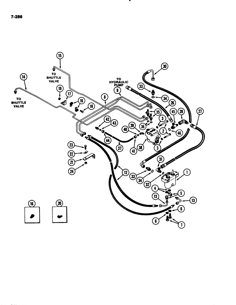 Схема запчастей Case IH 2294 - (7-286) - BRAKE VALVE, HOSES AND TUBES (07) - BRAKES