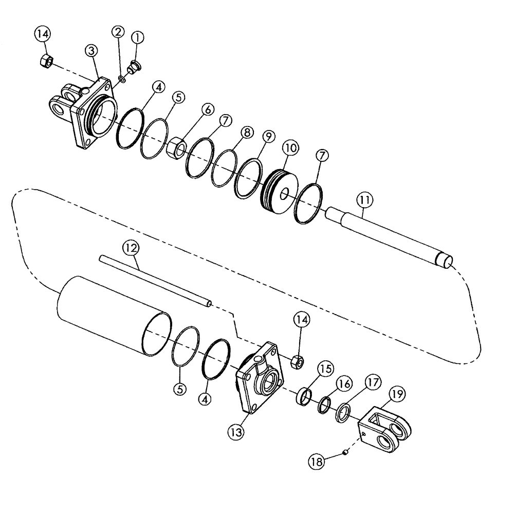 Схема запчастей Case IH 330 TRUE-TANDEM - (35.100.06) - 3-1/2 X 8 IN - 22 FOOT WING LIFT CYLINDER (35) - HYDRAULIC SYSTEMS