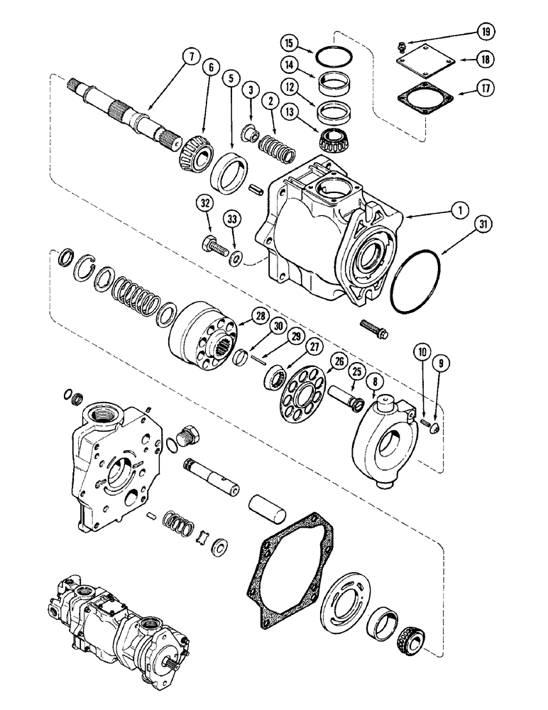 Схема запчастей Case IH 4890 - (8-278) - TRIPLE HYDRAULIC PUMP ASSEMBLY, PISTON PUMP SECTION (08) - HYDRAULICS