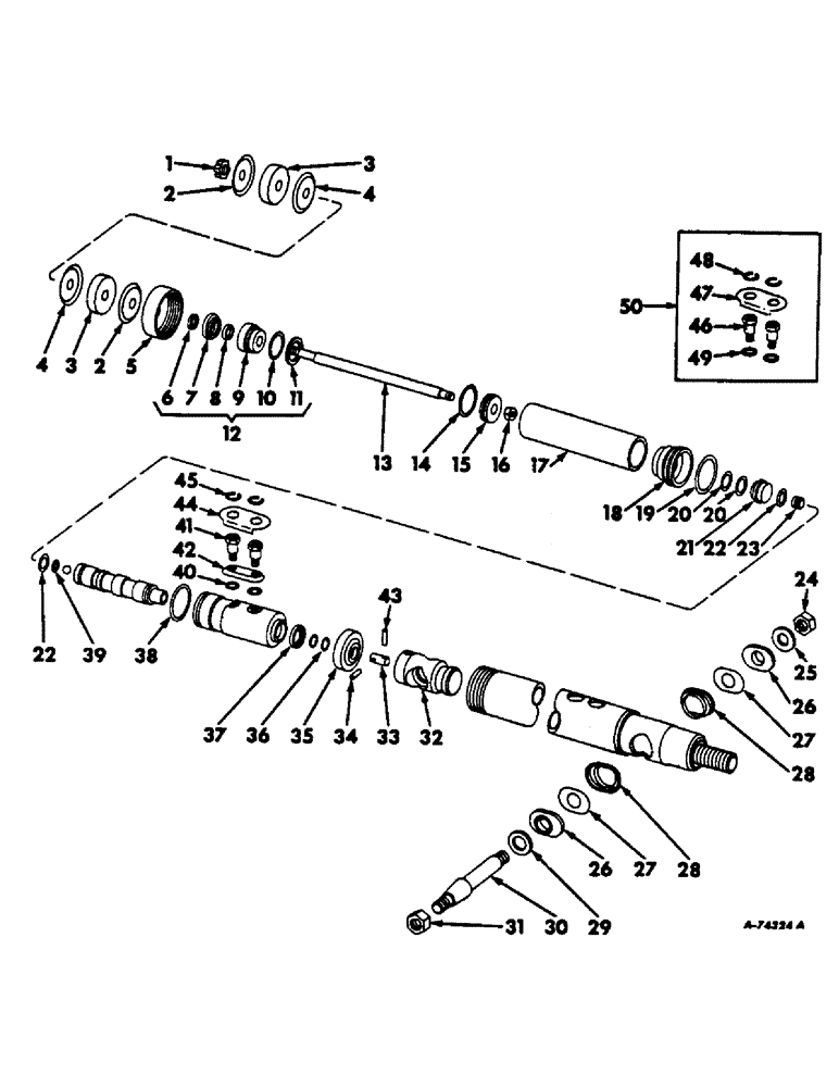 Схема запчастей Case IH 303 - (194) - STEERING CYLINDER, POWER STEERING, SERIAL NO. 4807 TO 7277 (41) - STEERING