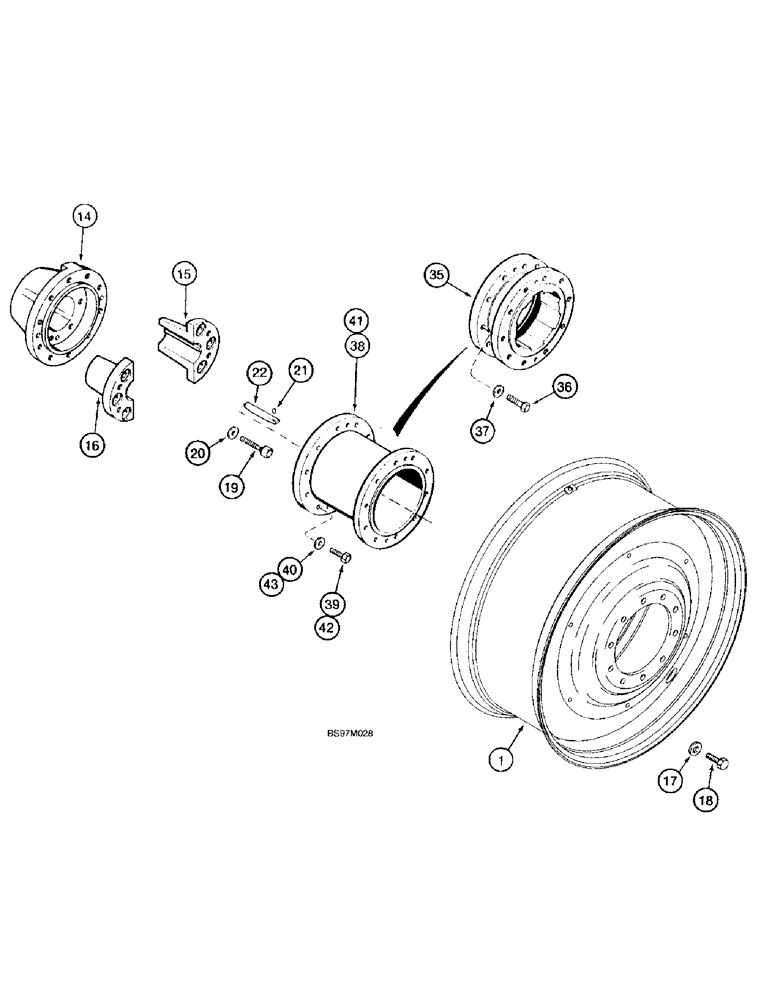 Схема запчастей Case IH 8910 - (6-091A) - SOLID STEEL DUAL WHEELS, P.I.N. JJA0083000 AND AFTER (06) - POWER TRAIN