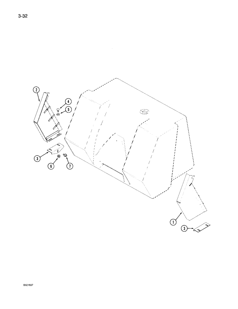 Схема запчастей Case IH 7150 - (3-032) - FUEL TANK MUD GUARD (03) - FUEL SYSTEM