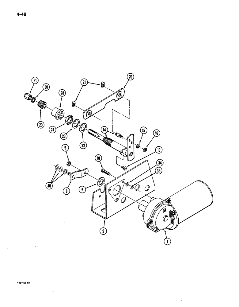 Схема запчастей Case IH 9150 - (4-48) - WIPER DRIVE ASSEMBLY, FRONT WINDOWS (04) - ELECTRICAL SYSTEMS