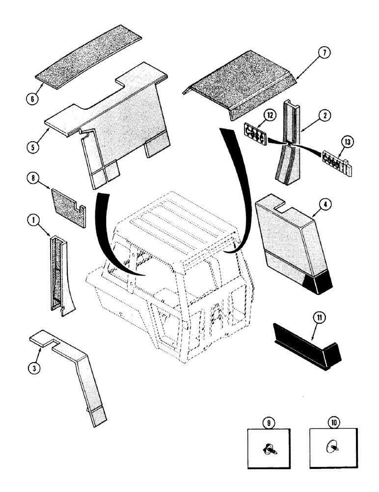 Схема запчастей Case IH 2594 - (9-118) - CAB, ACOUSTICAL COVERS (09) - CHASSIS/ATTACHMENTS