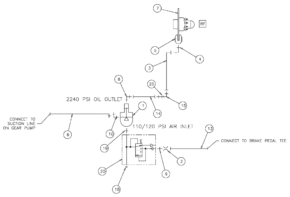 Схема запчастей Case IH TITAN 3520 - (07-007) - FRONT BRAKE GROUP Pneumatics