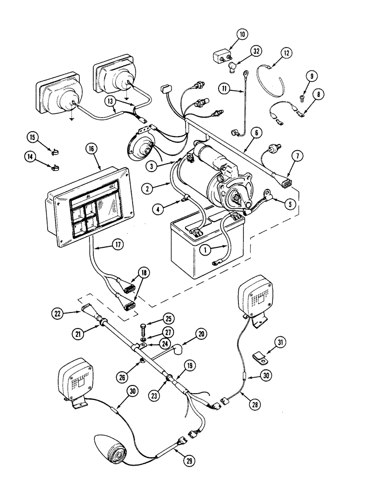 Схема запчастей Case IH 1494 - (4-054) - ELECTRICAL WIRING, LOW PROFILE SPECIAL (04) - ELECTRICAL SYSTEMS