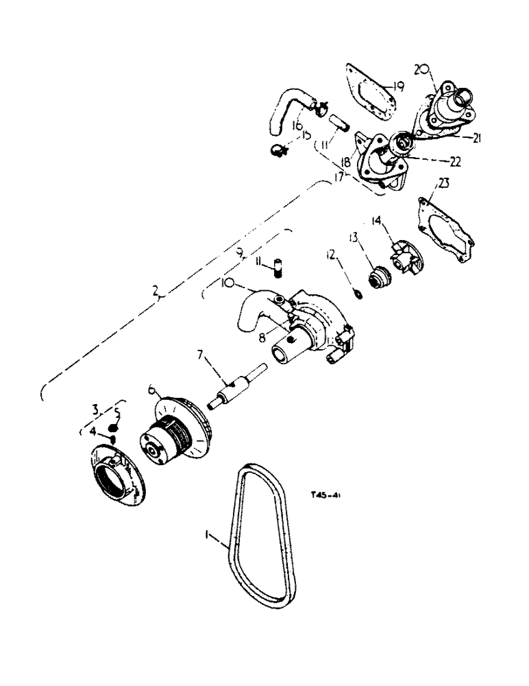 Схема запчастей Case IH 2350 - (2-19) - WATER PUMP AND THERMOSTAT HOUSING (02) - ENGINE