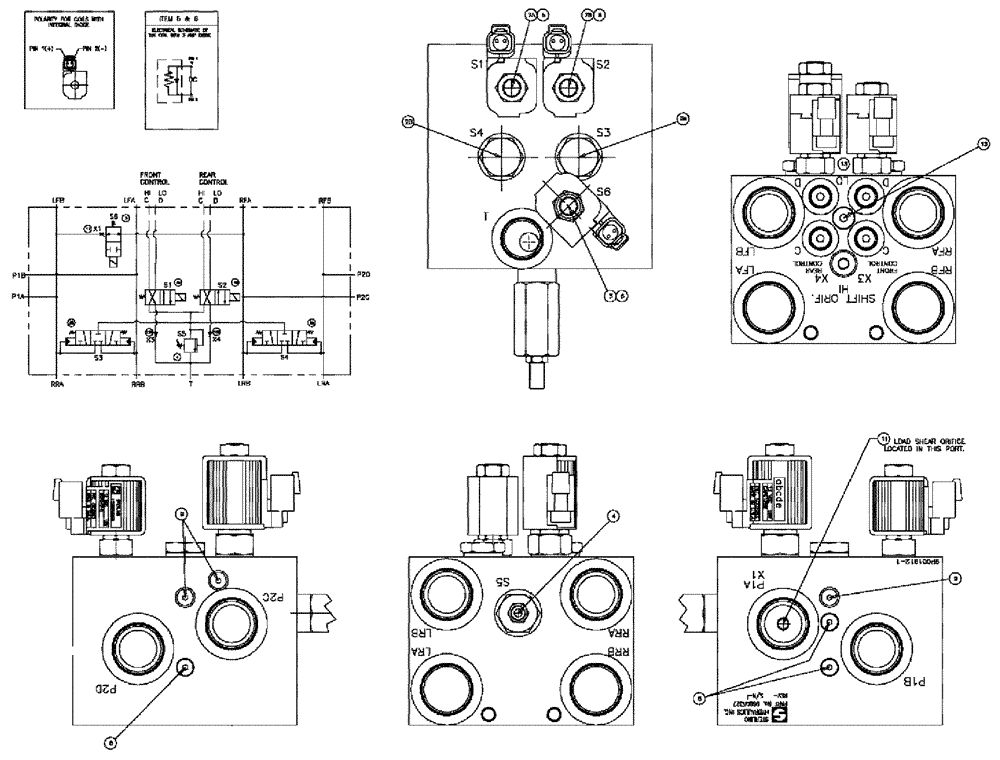 Схема запчастей Case IH 3185 - (06-020) - VALVE, SHIFT BLOCK - DEUTSCH, "SERIAL # 20004 AND LATER" Hydraulic Plumbing