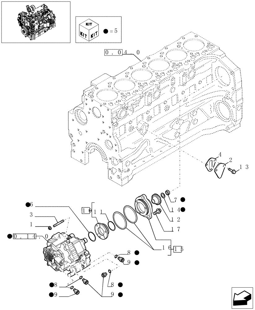 Схема запчастей Case IH PUMA 210 - (0.14.0[01]) - INJECTION PUMP (01) - ENGINE