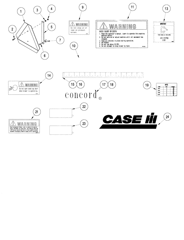 Схема запчастей Case IH 1124 - (E47) - DECALS COMMON 