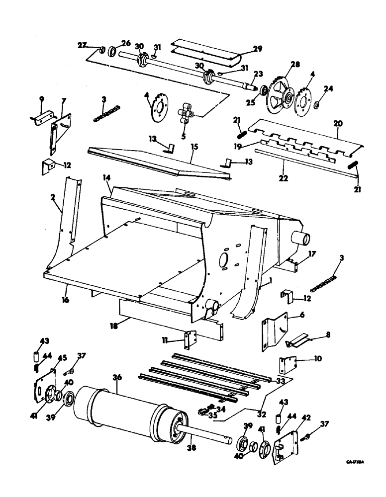 Схема запчастей Case IH 743 - (M-36) - FEEDER, FEED CONVEYOR AND MAIN DRIVE, FOR 403 OR 715 COMBINE (58) - ATTACHMENTS/HEADERS