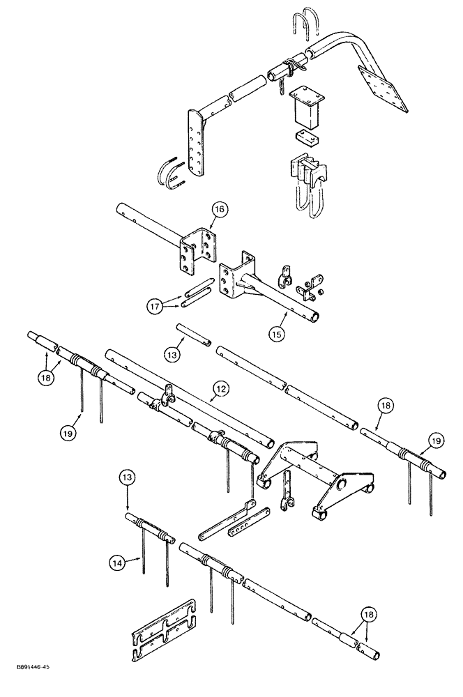 Схема запчастей Case IH 370 - (9-54) - MULCHER ATTACHMENT, ADJUSTABLE ANGLE (09) - CHASSIS/ATTACHMENTS