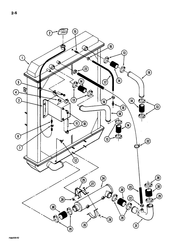 Схема запчастей Case IH 9190 - (2-06) - RADIATOR AND ATTACHING PARTS (02) - ENGINE