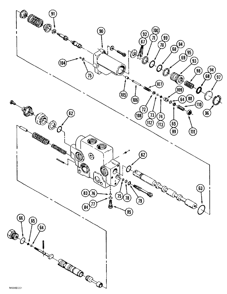 Схема запчастей Case IH 9370 - (8-052) - HYDRAULIC REMOTE VALVE SECTION, FIRST, SECOND, THIRD OR FOURTH SECTIONS, WITH FLOAT ONLY (CONTD) (08) - HYDRAULICS