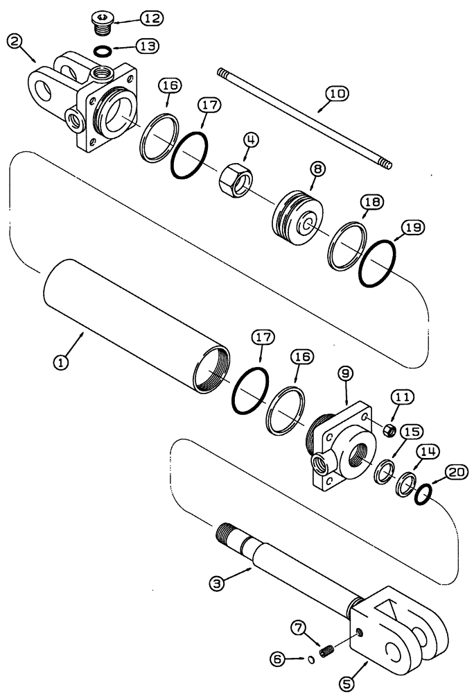 Схема запчастей Case IH 6800 - (8-06) - UNDERSLUNG HITCH CYLINDER - 140281A1 (08) - HYDRAULICS