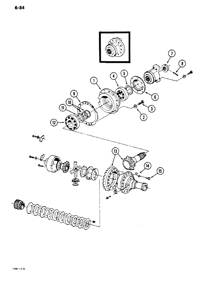 Схема запчастей Case IH 9170 - (6-84) - AXLE ASSEMBLY, DIFFERENTIAL, K598.85/95 SERIES (06) - POWER TRAIN