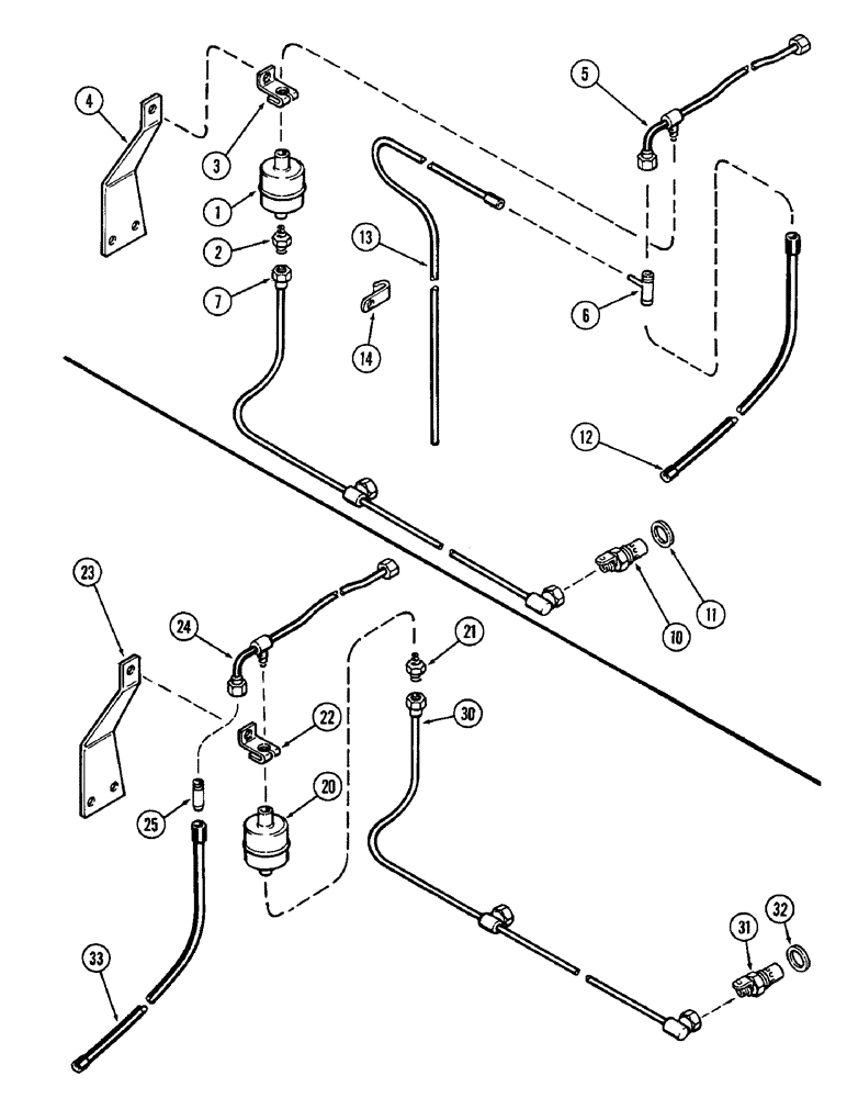 Схема запчастей Case IH 1690 - (A07-3) - FUEL THERMOSTAT RESERVOIR AND PIPES, HIGH PALTFORM, CAB, P.I.N. 11213310 AND AFTER (01) - ENGINE