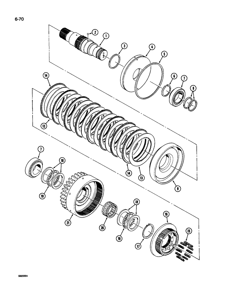 Схема запчастей Case IH 9250 - (6-070) - POWER TAKEOFF, CLUTCH PACK (06) - POWER TRAIN