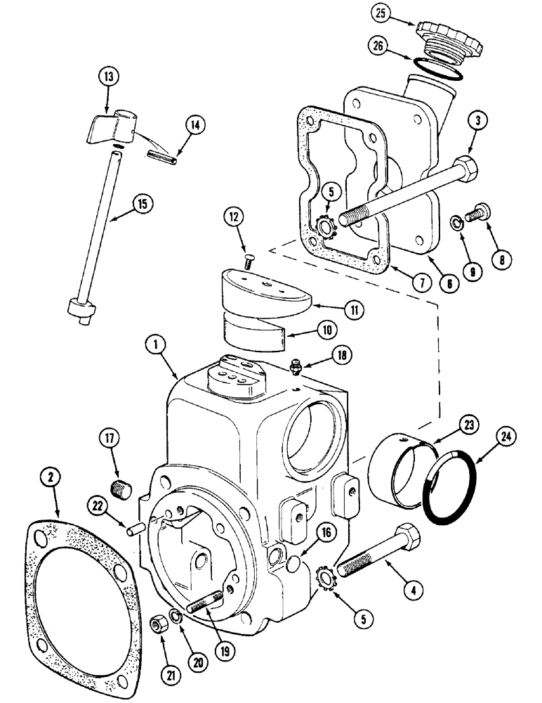 Схема запчастей Case IH 1294 - (8-256) - RAMSHAFT BRACKET (08) - HYDRAULICS