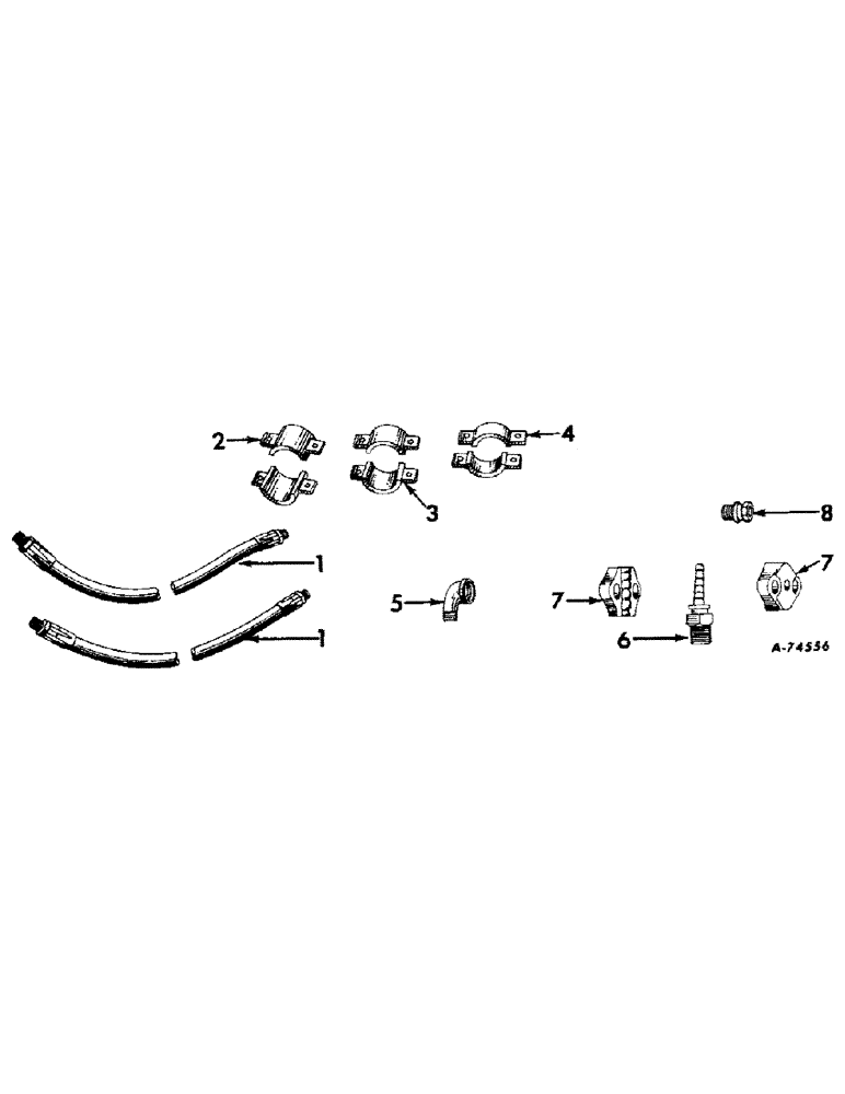 Схема запчастей Case IH 6 FARM - (A-05) - HYDRAULIC CYLINDER HOSES AND CYLINDER STOPS 