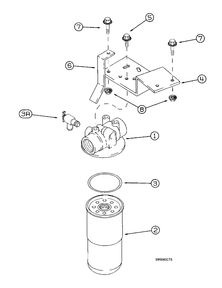 Схема запчастей Case IH 2188 - (8-08) - HYDROSTATIC PUMP SUCTION FILTER AND MOUNTING (07) - HYDRAULICS