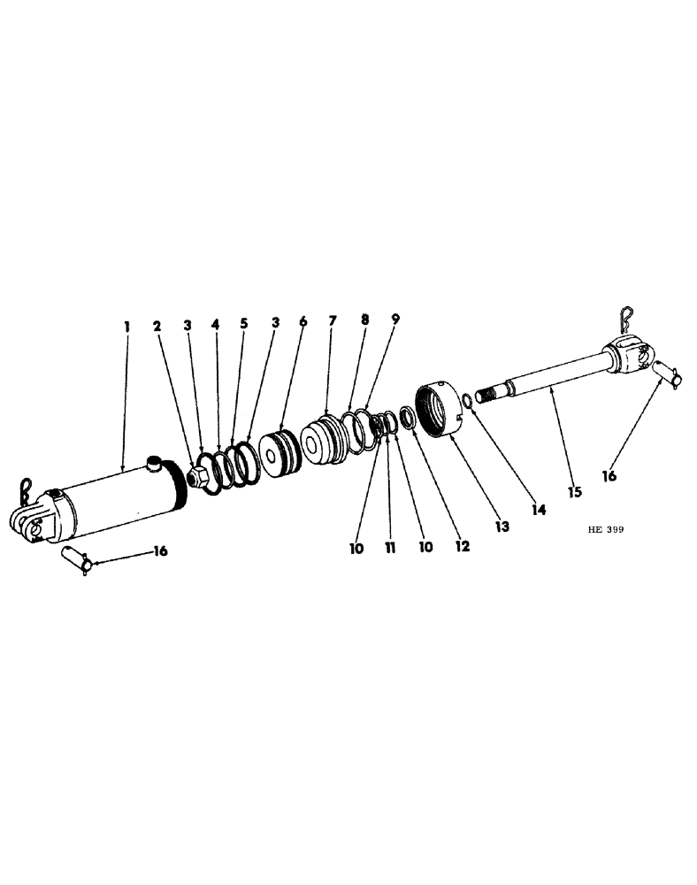 Схема запчастей Case IH 55 - (12-28) - ROCKSHAFT HYDRAULIC CYLINDER (HIGH PRESSURE) (22 FT. MACHINE 