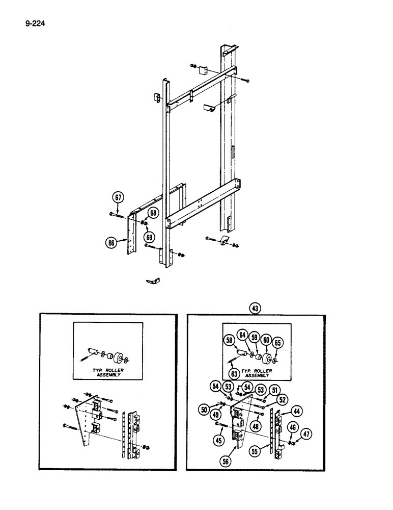 Схема запчастей Case IH 1822 - (9-224) - BASKET LIFT, FRONT AND REAR (16) - BASKET