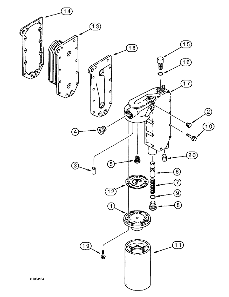 Схема запчастей Case IH 2055 - (2-24) - OIL FILTER AND COOLER, 6TA-830 ENGINE (01) - ENGINE