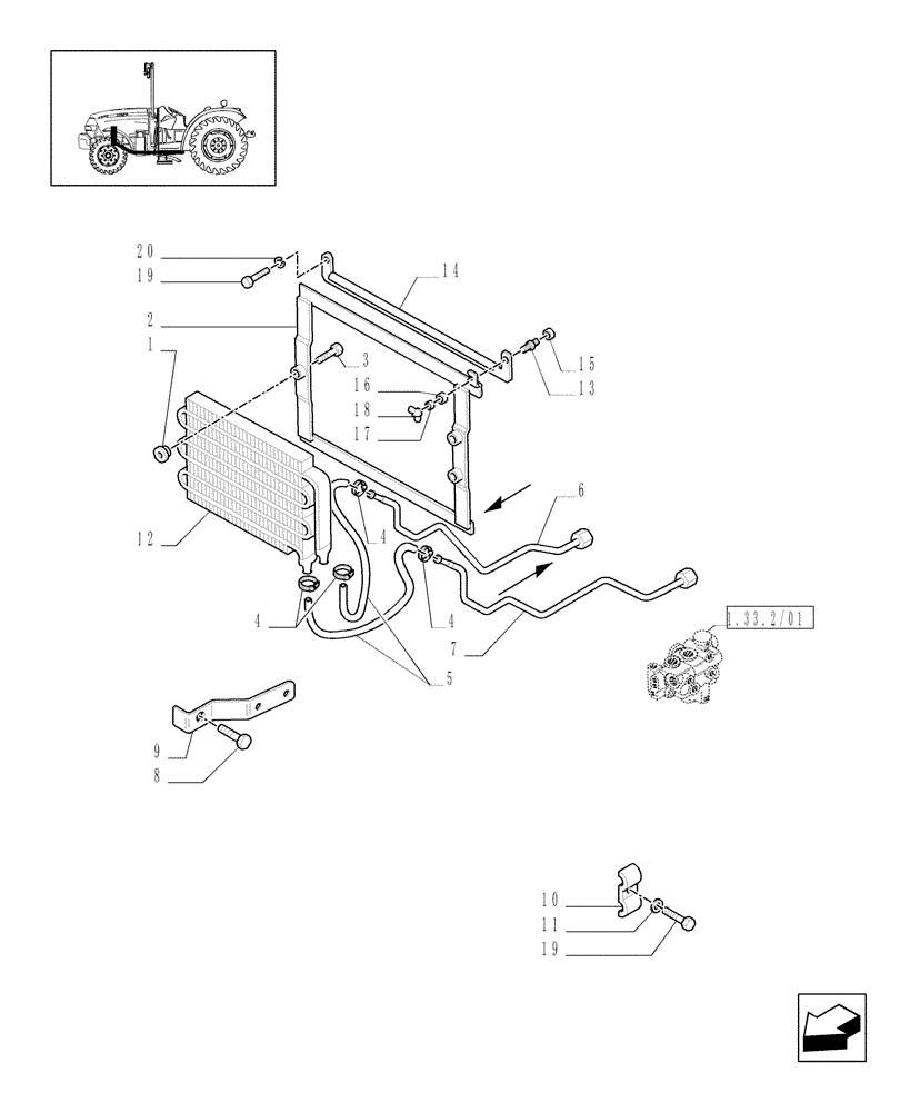 Схема запчастей Case IH JX1075N - (1.27.7/01) - (VAR.297) HI-LO NA - HEAT EXCHANGER, RADIATOR AND FASTENING FRAME (03) - TRANSMISSION