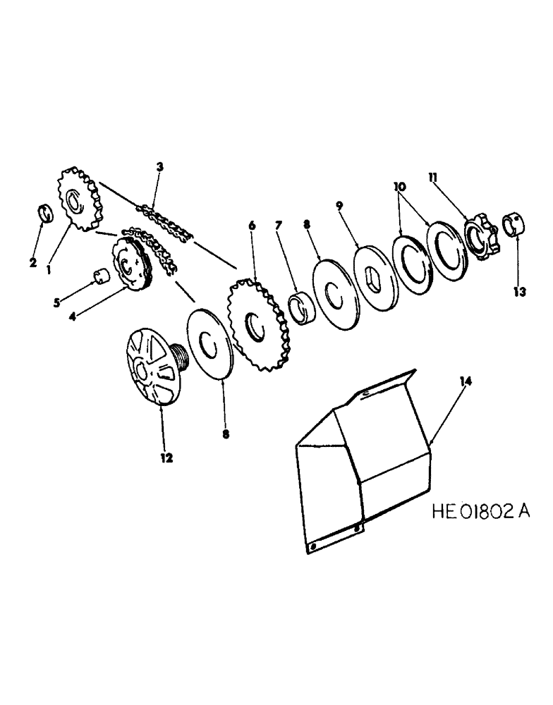 Схема запчастей Case IH 555 - (A-16) - MAIN DRIVE CHAIN AND CLUTCH, 540 RPM, 530, 540, 550 AND 555 MODELS 