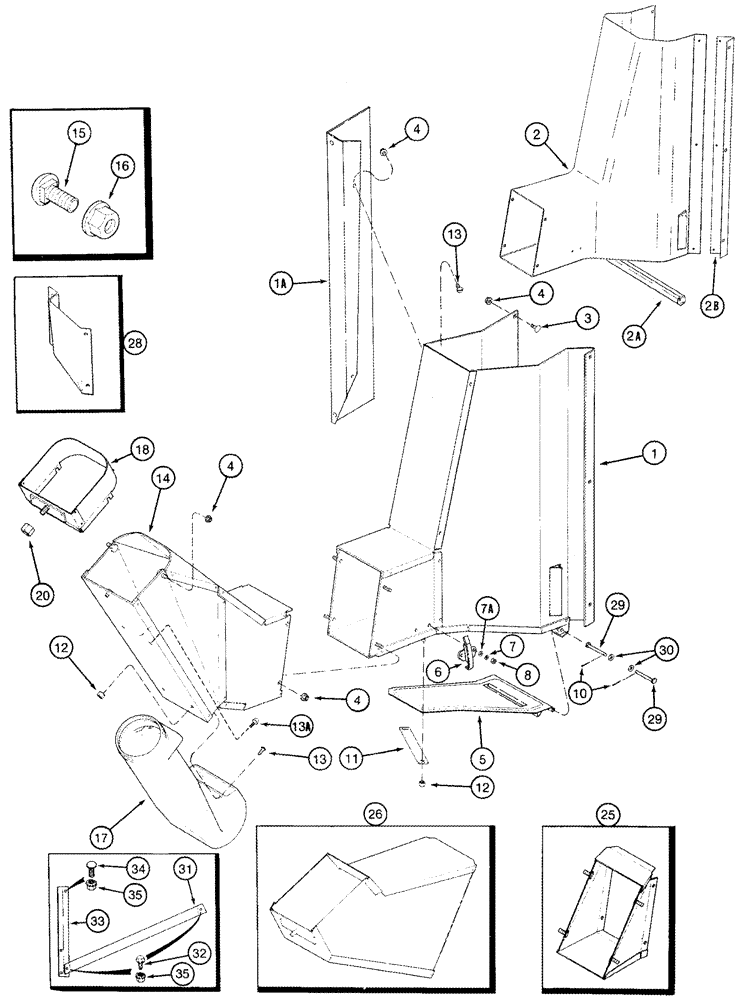 Схема запчастей Case IH 2555 - (09C-01) - DRUM OUTLETS FRONT (15) - HANDLING SYSTEM