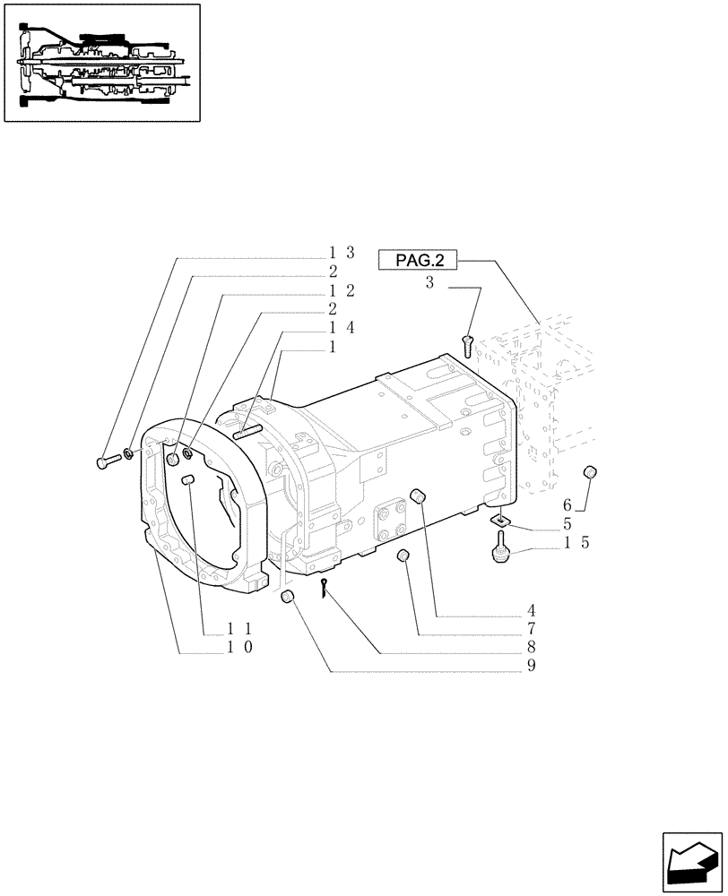 Схема запчастей Case IH JX1100U - (1.21.0[01]) - TRACTOR BODY (03) - TRANSMISSION