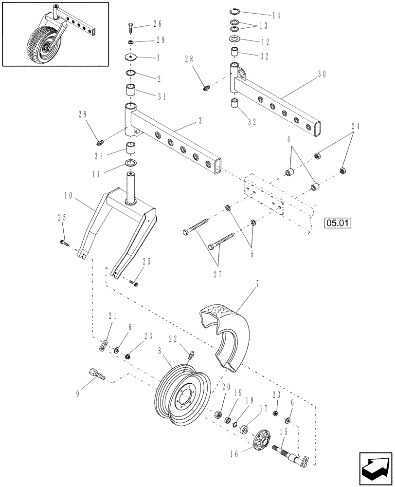 Схема запчастей Case IH WDX1202 - (05.02[2]) - REAR AXLE EXTENSIONS AND TIRES, NON DRAPER (05) - REAR AXLE