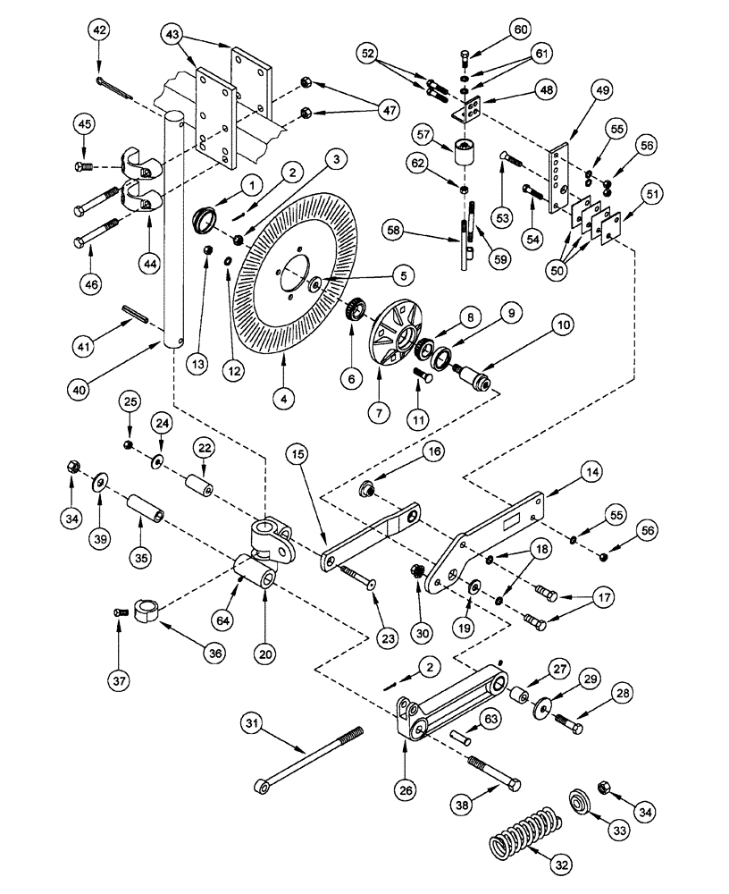 Схема запчастей Case IH 1200 - (L.50.F[06]) - LIQUID FERTILIZER COULTER, WITH LINKAGE & CUSHION SPRING, 6R & 8R RIGID TRAILING (BEFORE 01/2004) L - Field Processing