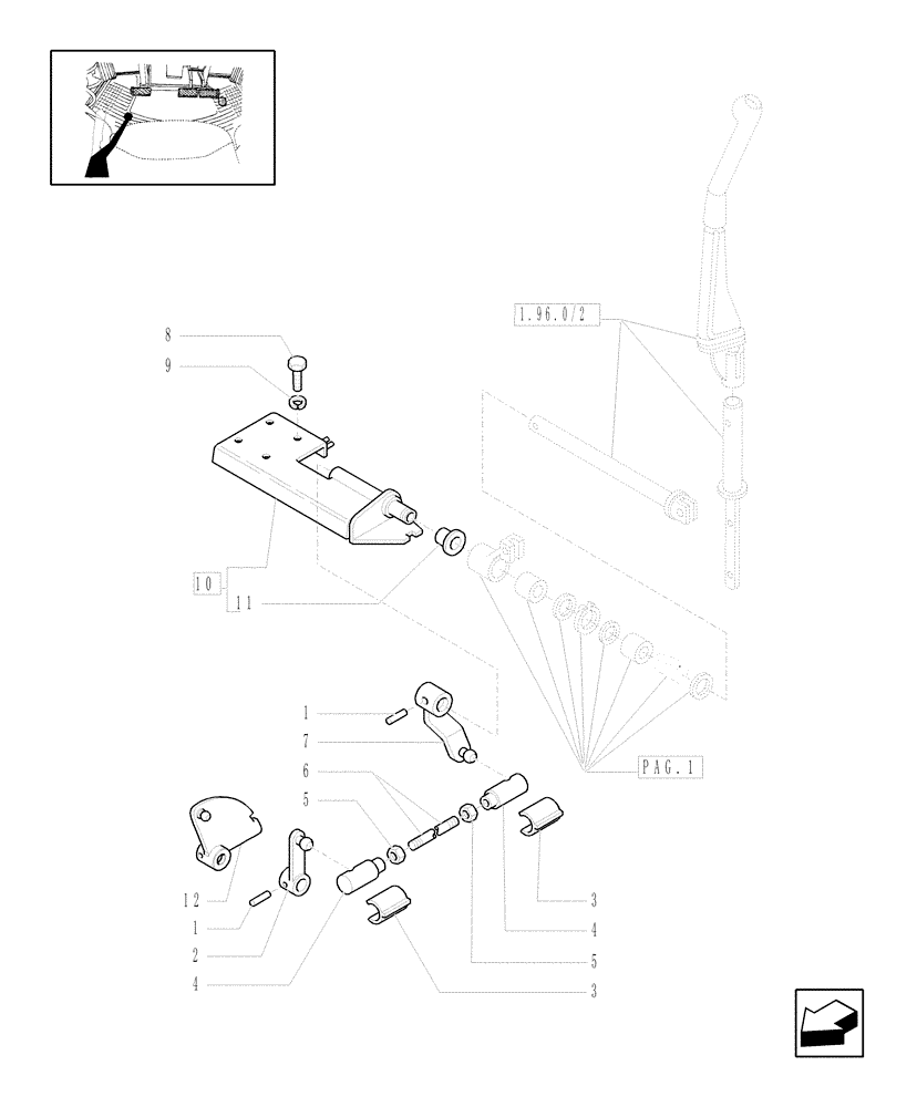 Схема запчастей Case IH JX1080U - (1.34.2/02[02]) - (VAR.113-119-119/1) SYNCHRONIZED CREEPER AND REVERSER UNIT - CROSS-PIECE AND PARTS (04) - FRONT AXLE & STEERING