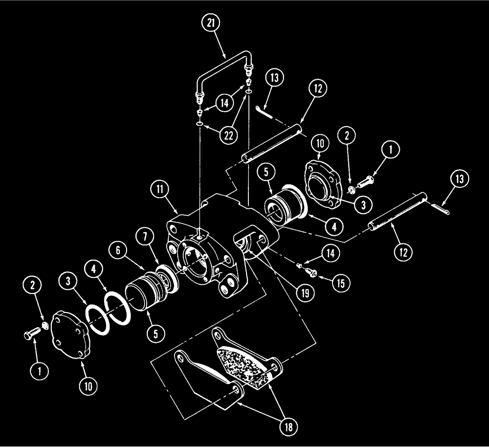 Схема запчастей Case IH 9230 - (7-016) - BRAKE CALIPER ASSEMBLY, WITHOUT PARKING BRAKE, PRIOR TO P.I.N. JEE0032460 (07) - BRAKES