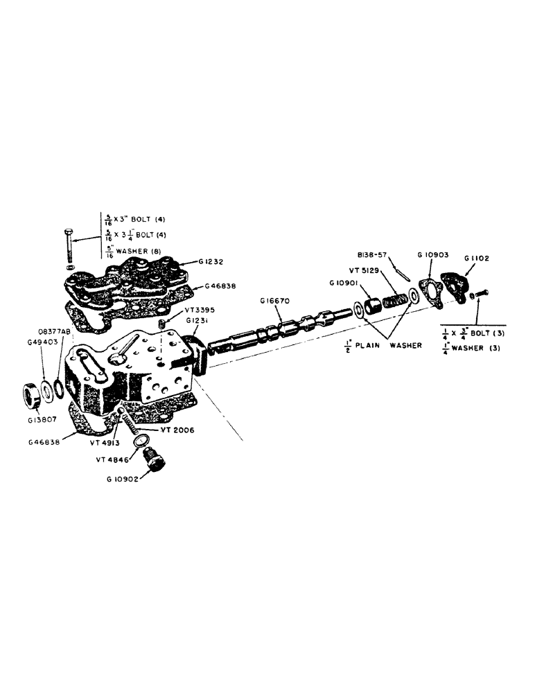 Схема запчастей Case IH 300B-SERIES - (162) - PARTS FOR G13983 AND G13985 CONTROL VALVE, 300B SERIES TRACTORS (08) - HYDRAULICS