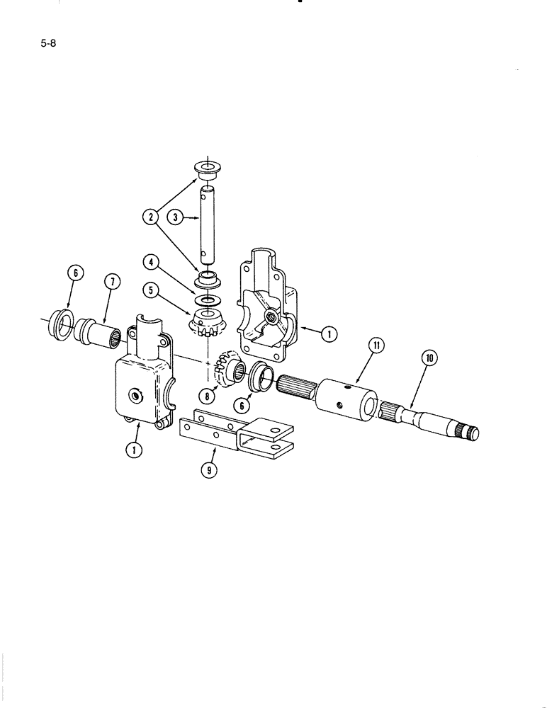 Схема запчастей Case IH 5000 - (5-08) - STEERING GEAR ASSEMBLY (05) - STEERING