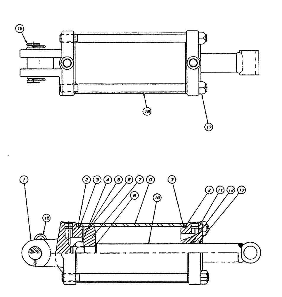 Схема запчастей Case IH NFX - (8-08) - HYDRAULIC LIFT CYLINDER 4 INCH BORE X 30 INCH STROKE (08) - HYDRAULICS