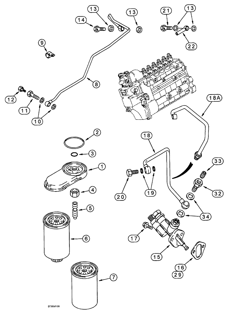 Схема запчастей Case IH SPX4260 - (076) - FUEL FILTER AND TRANSFER PUMP (10) - ENGINE