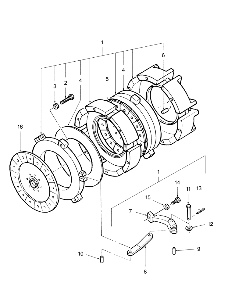 Схема запчастей Case IH D29 - (07B01) - DOUBLE CLUTCH ASSY., 9 X 3 W/LIVE REAR PTO (03) - TRANSMISSION