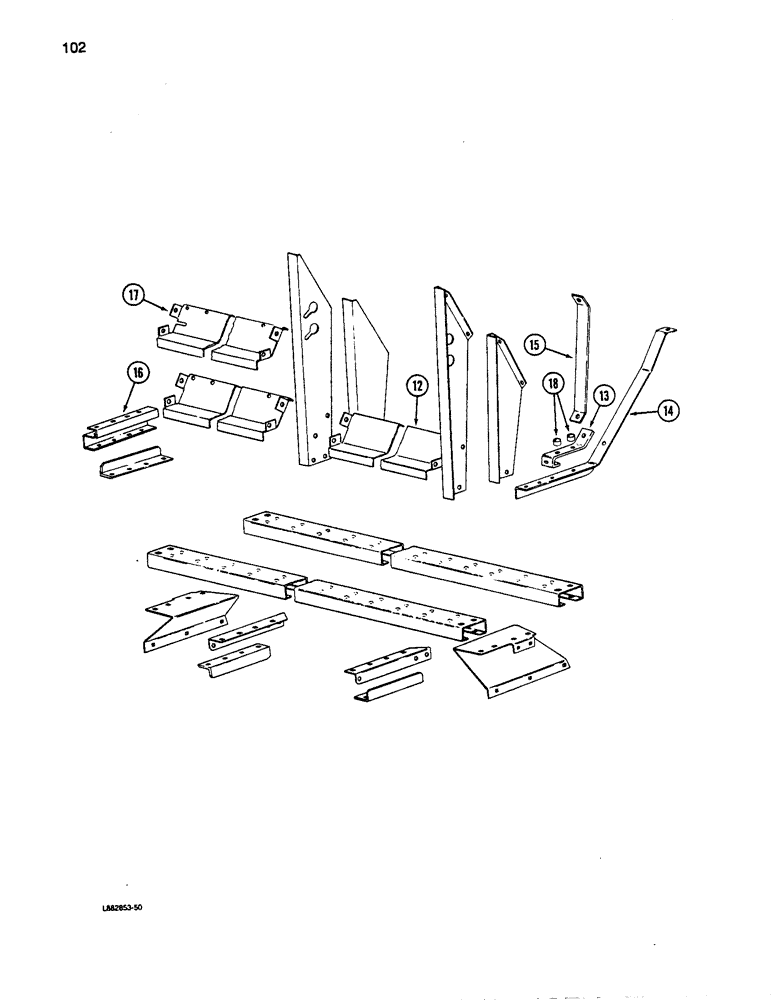 Схема запчастей Case IH 5100 - (102) - FOOTBOARD, CONTD 