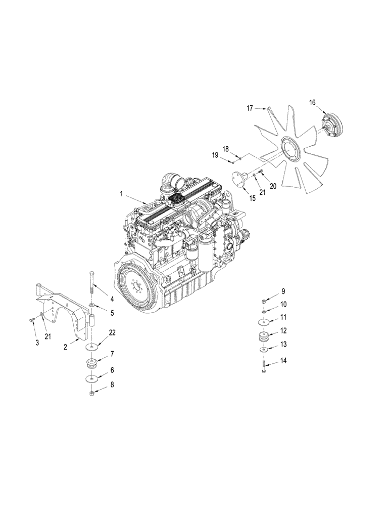 Схема запчастей Case IH STX330 - (02-07) - ENGINE MOUNTING (02) - ENGINE