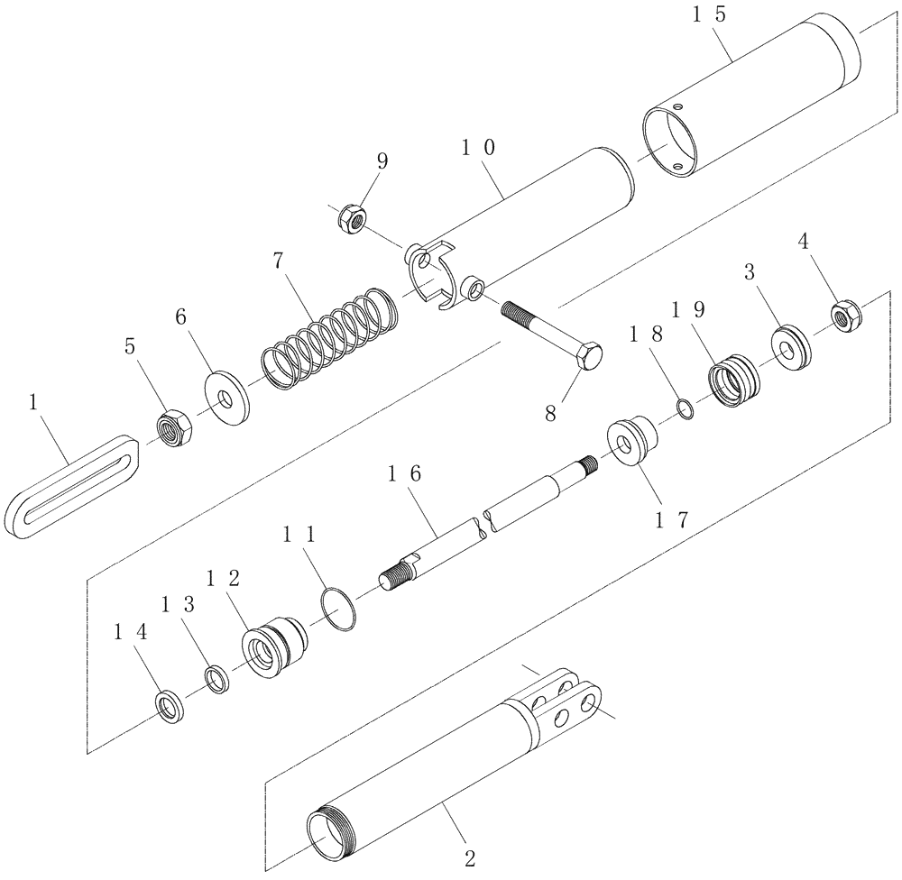 Схема запчастей Case IH 7000 - (B02.02[01]) - Hydraulic Cylinder {Cropdivider Arms Std&45°} (35) - HYDRAULIC SYSTEMS