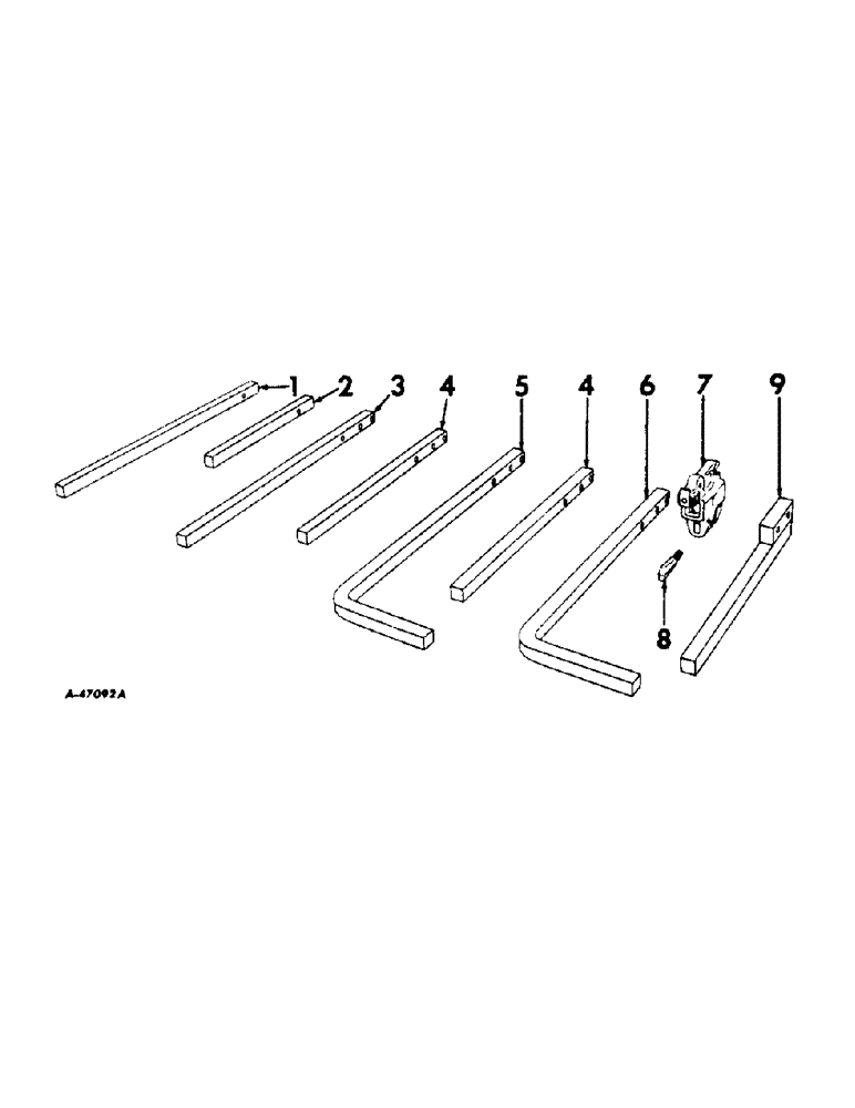 Схема запчастей Case IH 661 - (AB-10) - SQUARE TOOL BAR AND ATTACHING CLAMP 