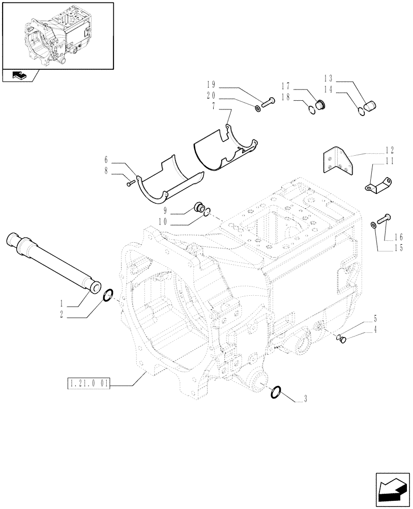 Схема запчастей Case IH PUMA 165 - (1.21.0[02]) - CLUTCH BOX ASSY - GUARDS (03) - TRANSMISSION