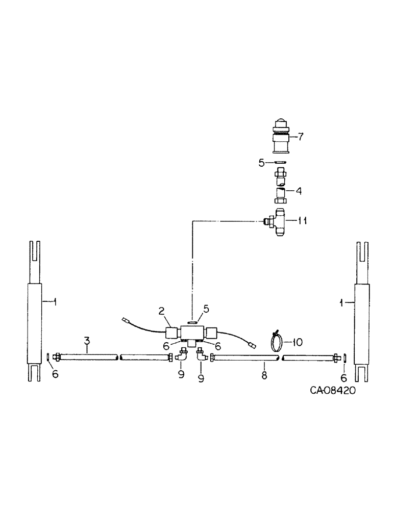 Схема запчастей Case IH 800 - (09-21) - MARKERS, HYDRAULIC MARKER CONNECTIONS, UNIT R (08) - HYDRAULICS