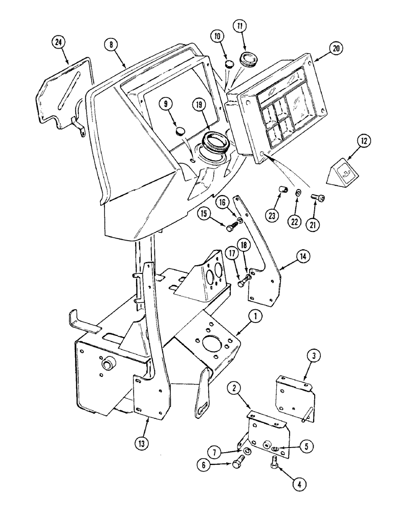 Схема запчастей Case IH 1494 - (9-404) - INSTRUMENT PANEL AND PEDAL SUPPORT, TRACTORS WITHOUT CAB (09) - CHASSIS/ATTACHMENTS