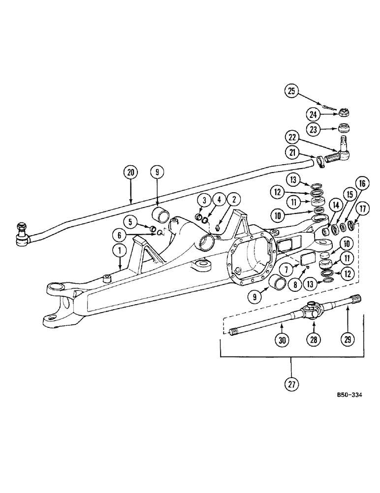 Схема запчастей Case IH 685 - (6-448) - AXLE HOUSING UNIVERSAL SHAFT - 4 WHEEL DRIVE, ZF, 685 : -13595, 885 : -3401 (06) - POWER TRAIN